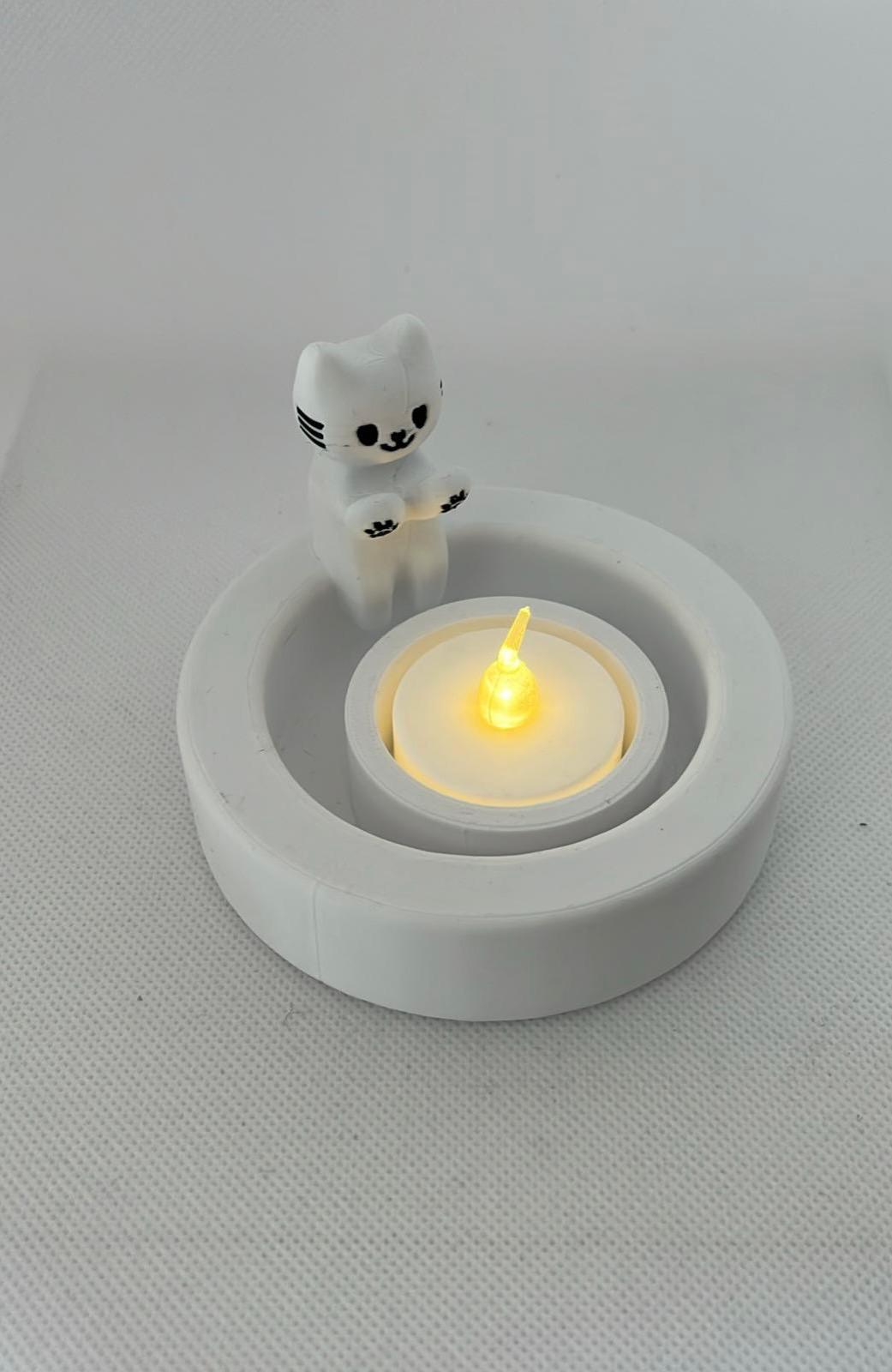 Gato portavelas led